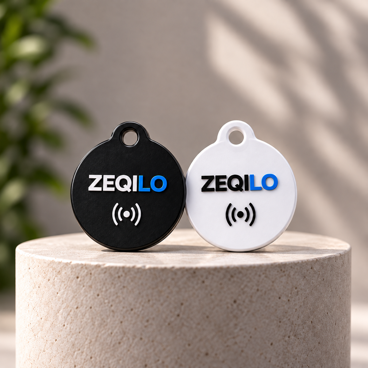 ZEQILO Badge NFC tags in black and white