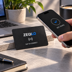 ZEQILO Card being used with a phone